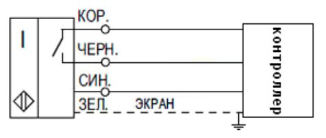 Рисунок 1 – Способ подключения датчика с экранированным кабелем